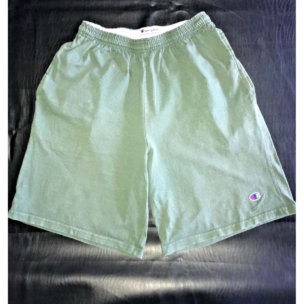 Vintage Champion Basketball Shorts Mens S 32-34 90s Green Drawstring USA Made